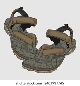 Sandal Gunung Vector Image And Illustration
