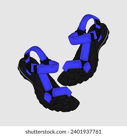 Imagen E Ilustración Del Vector Sandal Gunung
