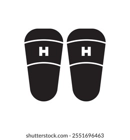 Sandal hotel silhouette flat icon vector illustration, isolated on white background. 