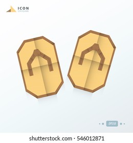 sandal icon flat paper styles