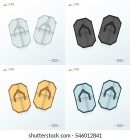 sandal icon flat set 4 styles