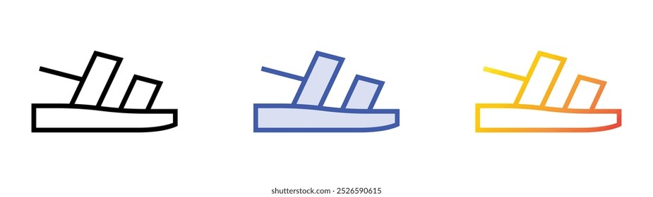 sandal icon. Linear, Blue Fill and Gradient Style Design Isolated On White Background