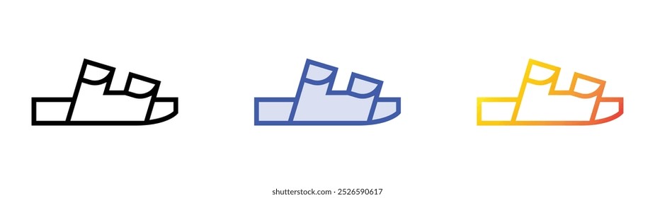 sandal icon. Linear, Blue Fill and Gradient Style Design Isolated On White Background