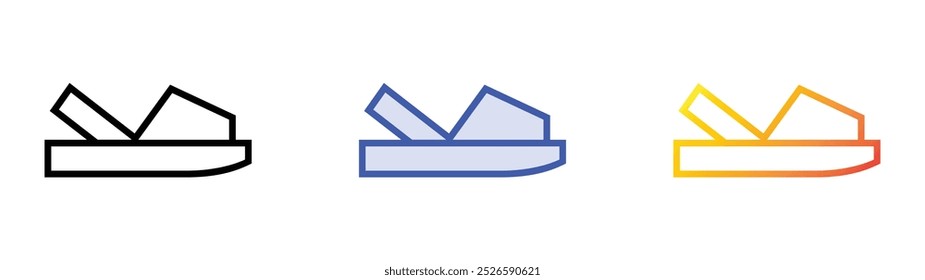 sandal icon. Linear, Blue Fill and Gradient Style Design Isolated On White Background