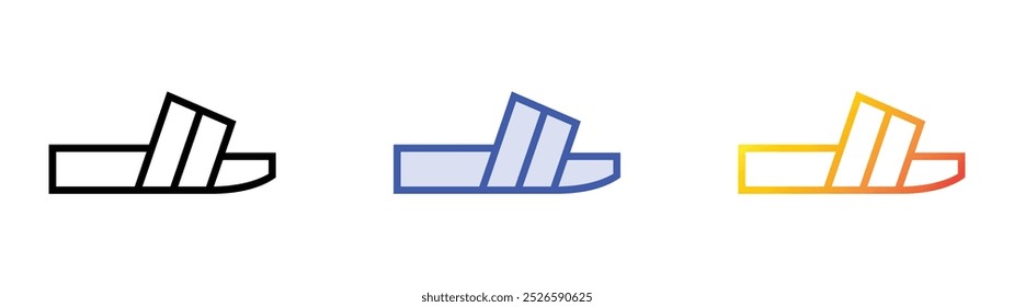 sandal icon. Linear, Blue Fill and Gradient Style Design Isolated On White Background