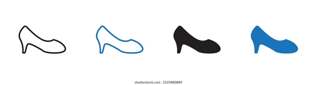 Sandal icon linear graphics set vector in black