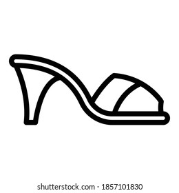 Sandalsymbol. Rahmensandale Vektorsymbol für Webdesign einzeln auf weißem Hintergrund