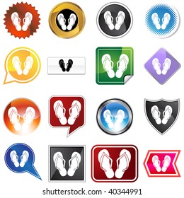 sandal icon set isolated on a white background.