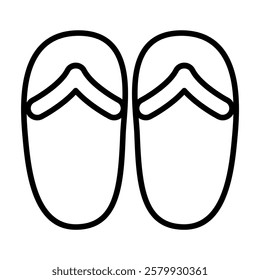 Sandal icon in thin line style