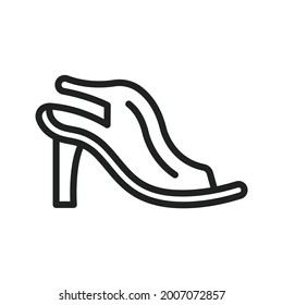 Imagen vectorial del icono Sandal de la mujer. También se puede usar para estacional. Adecuado para aplicaciones móviles, aplicaciones web y medios impresos.