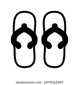 Sandal icon vector or logo illustration style 