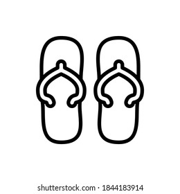 Sandal icon vector outline style.