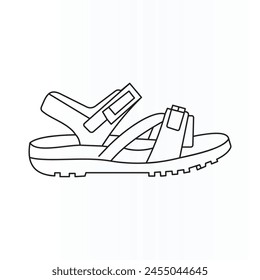 Sandalia Line Art Illustrations Diseño de Vector