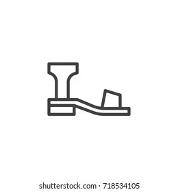 Sandal line icon, outline vector sign, linear style pictogram isolated on white. Symbol, logo illustration. Editable stroke