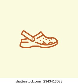 Sandal shoe line icon vector illustration.