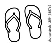 Sandal simple line art vector