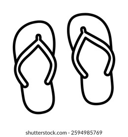 Sandal simple line art vector