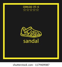 sandal sketch vector icon