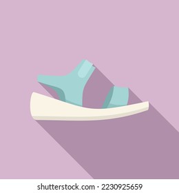 Sandal slipper icon flat vector. Summer footwear. Shoe flop