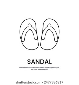 sandal thin outline icon vector design good for web or mobile app