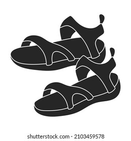 Sandal vector black icon. Vector illustration flipflop on white background. Isolated black illustration icon of sandal.