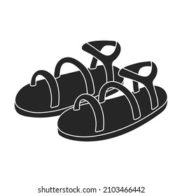 Sandal vector black icon. Vector illustration flipflop on white background. Isolated black illustration icon of sandal.