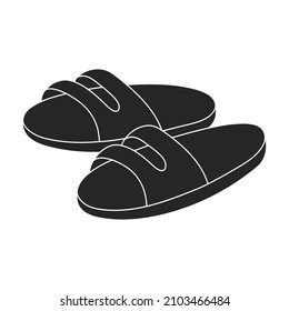 Sandal vector black icon. Vector illustration flipflop on white background. Isolated black illustration icon of sandal.