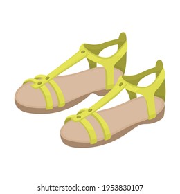 Sandal vector cartoon icon. Vector illustration flipflop on white background. Isolated cartoon illustration icon of sandal.