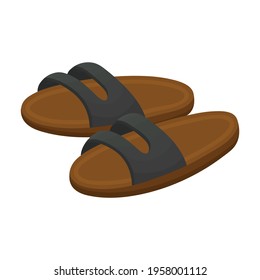 Sandal vector cartoon icon. Vector illustration flipflop on white background. Isolated cartoon illustration icon of sandal.