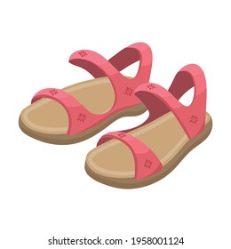 Sandal vector cartoon icon. Vector illustration flipflop on white background. Isolated cartoon illustration icon of sandal.