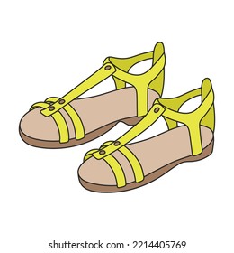 Sandal vector color icon. Vector illustration flipflop on white background. Isolated color illustration icon of sandal.