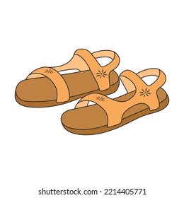 Sandal vector color icon. Vector illustration flipflop on white background. Isolated color illustration icon of sandal.