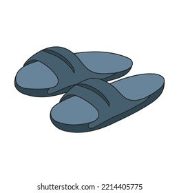 Sandal vector color icon. Vector illustration flipflop on white background. Isolated color illustration icon of sandal.