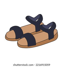 Sandal vector color icon. Vector illustration flipflop on white background. Isolated color illustration icon of sandal.