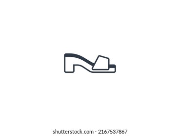 Woman’s Sandal vector flat emoticon. Isolated Sandals illustration. Heeled Sandal icon
