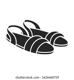 Sandal vector icon.Black vector icon isolated on white background sandal .