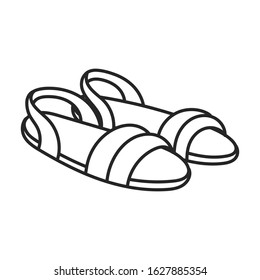 Sandal vector icon.Line vector icon isolated on white background sandal .