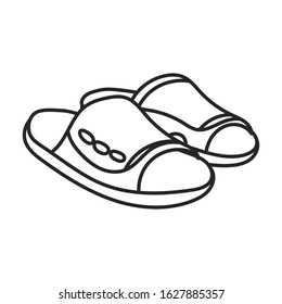 Sandal vector icon.Line vector icon isolated on white background sandal .