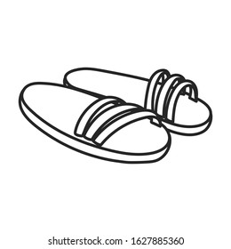 Sandal vector icon.Line vector icon isolated on white background sandal .