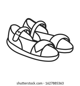 Sandal vector icon.Line vector icon isolated on white background sandal .