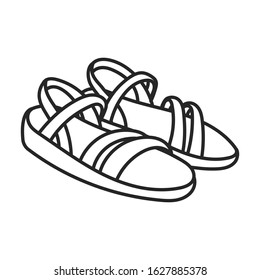 Sandal vector icon.Line vector icon isolated on white background sandal .