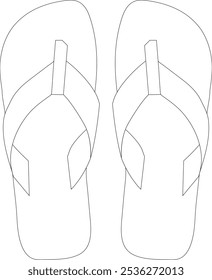 Sandal vector illustration flat sketch design with outline