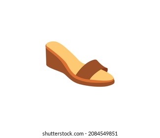 Woman’s Sandal vector isolated icon. Heeled Sandal emoji illustration. Sandals vector isolated emoticon