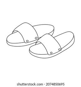 Sandal vector outline icon. Vector illustration flipflop on white background. Isolated outline illustration icon of sandal.