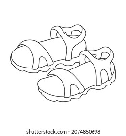 Sandal Vektorgrafik Symbol. Vektorgrafik-Flipflop auf weißem Hintergrund. Einziger Umriss-Illustrationssymbol für Sandalen.