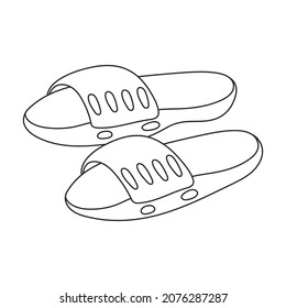 Sandal vector outline icon. Vector illustration flipflop on white background. Isolated outline illustration icon of sandal.