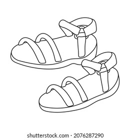 Sandal Vektorgrafik Symbol. Vektorgrafik-Flipflop auf weißem Hintergrund. Einziger Umriss-Illustrationssymbol für Sandalen.
