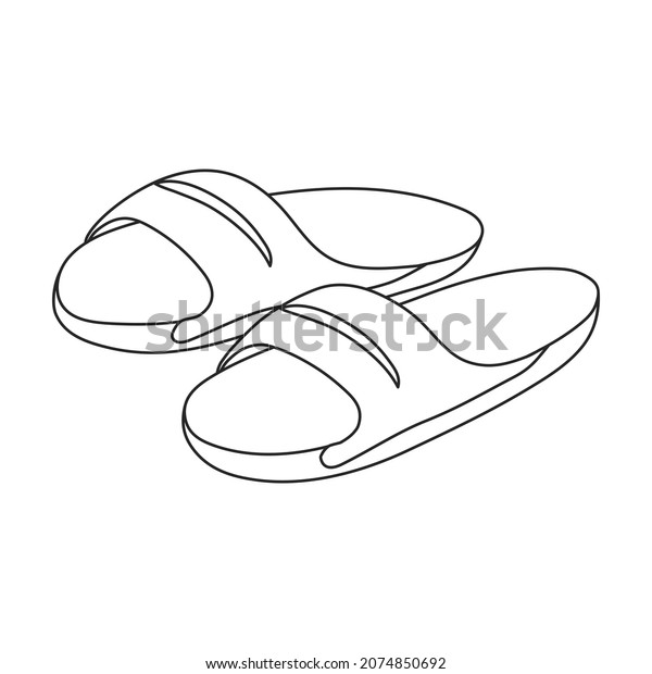 Sandal Vector Outline Icon Vector Illustration Stock Vector (Royalty ...