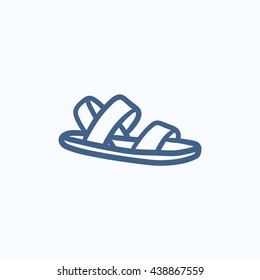 Icono de esbozo de vector de arena aislado en el fondo. Icono de Sandal dibujado mano. Icono de sketch de sandalias para infografía, sitio web o aplicación.