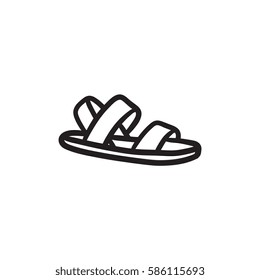 Sandal vector sketch icon isolated on background. Hand drawn Sandal icon. Sandal sketch icon for infographic, website or app.